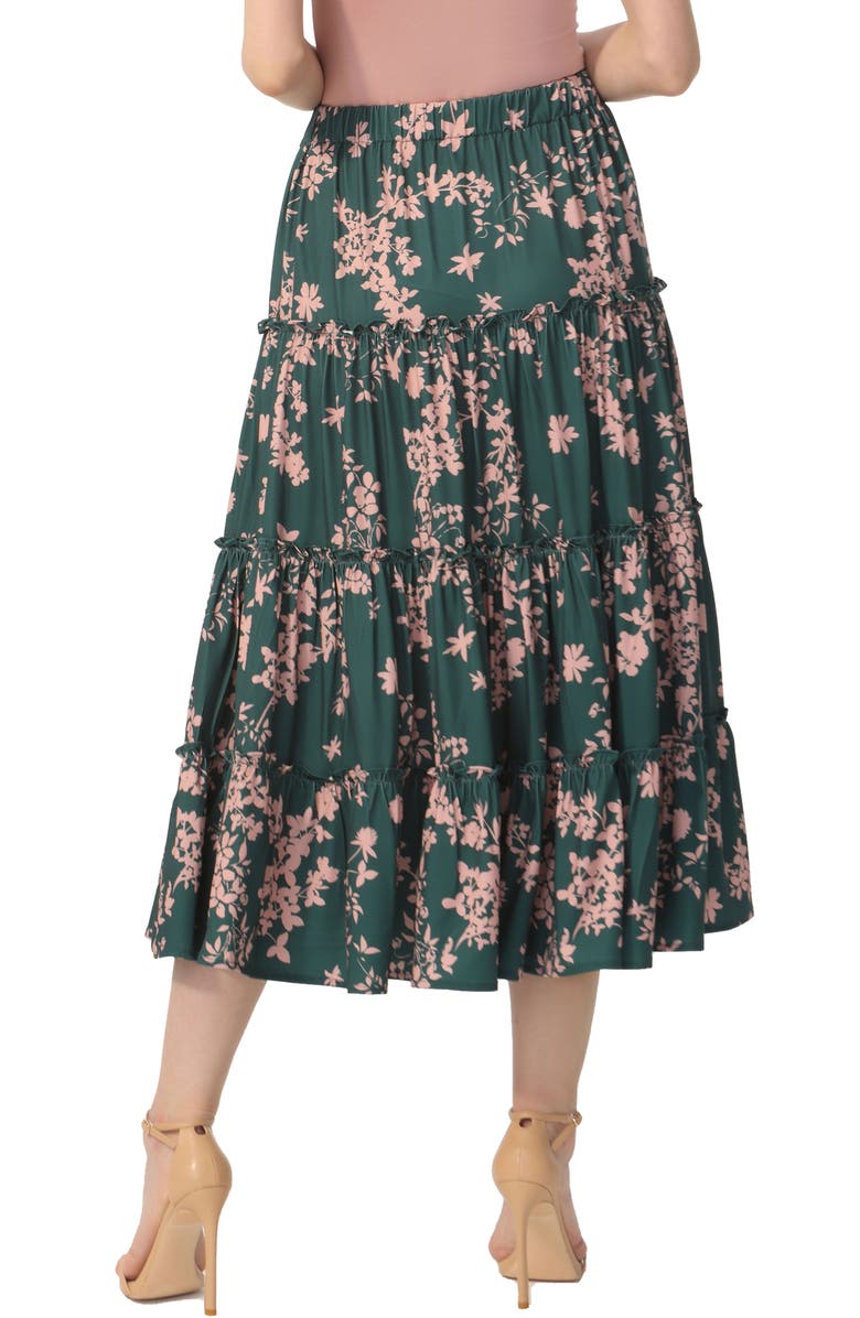 Kimi & Kai Women's Tiered Midi Skirt, Alternate, color, Forest Green