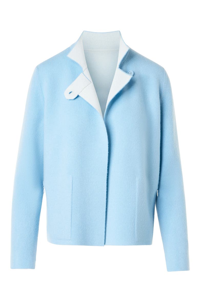 Reversible Cashmere Jacket, Alternate, color, POWDER BLUE-ECRU