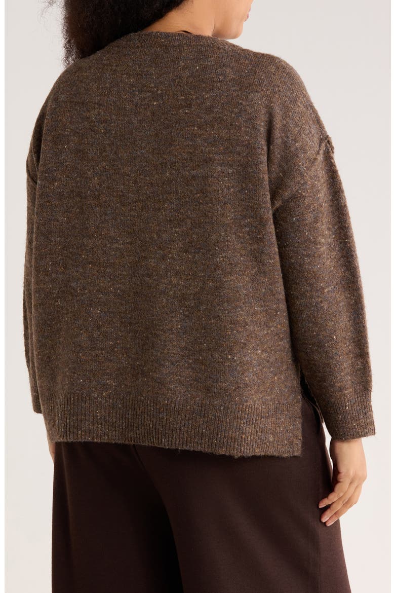 Crewneck Sweater, Alternate, color, HEATHER BROWN
