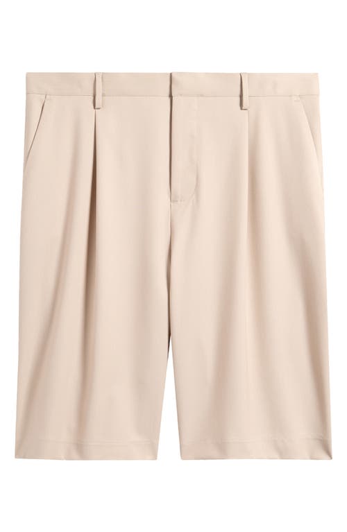 Open Edit Pleated Bermuda Shorts In Beige Birch