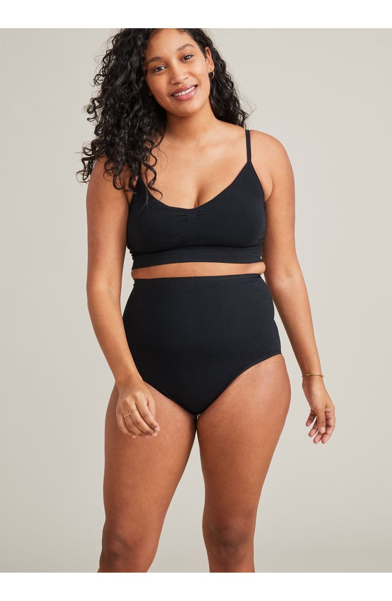 HATCH Collection The Seamless Belly Brief, Main, color, Black