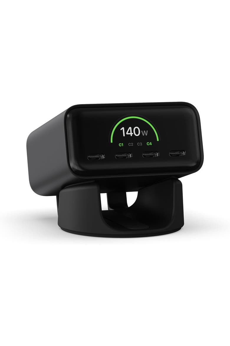 140W Desktop Charger with Digital Display, Main, color, Space Black