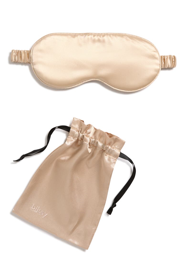 Silk Sleep Mask, Main, color, LIGHT GOLD