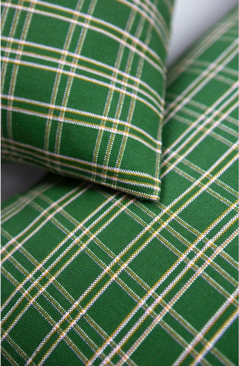 Archive New York Chiapas Forest Green Plaid Handwoven Cotton Throw Pillow, Alternate, color, Forest Green Plaid