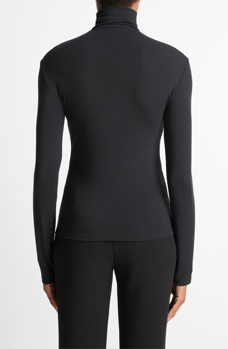 Vince Essentials Turtleneck Top, Alternate, color, Black
