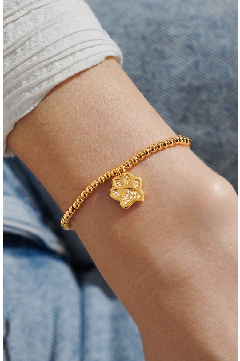 A Little 'Love Has Four Paws' Bracelet in Gold-Tone Plating, Alternate, color, Metallic Gold