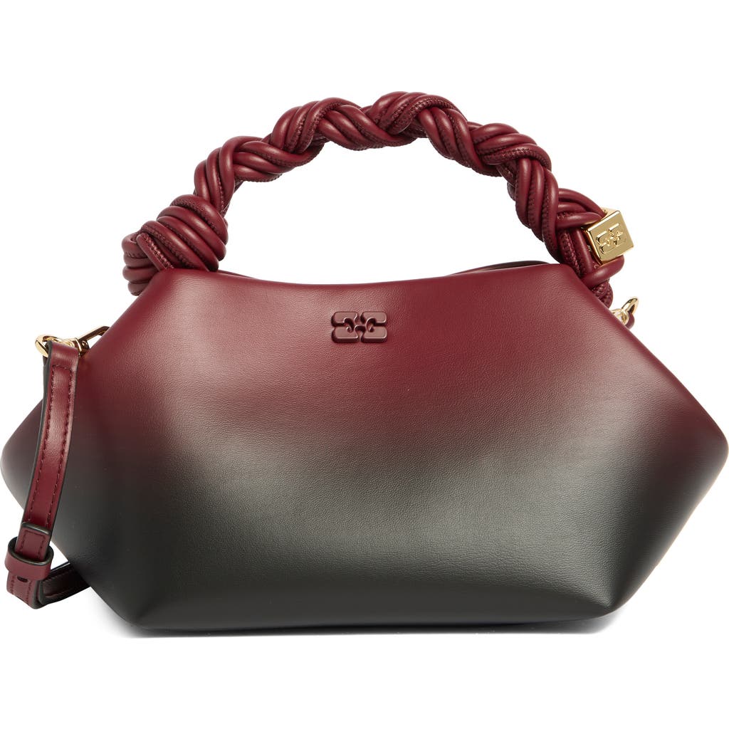 Ganni Small ' Bou' Bag In Red Shaded Lear Blend In Burgundy