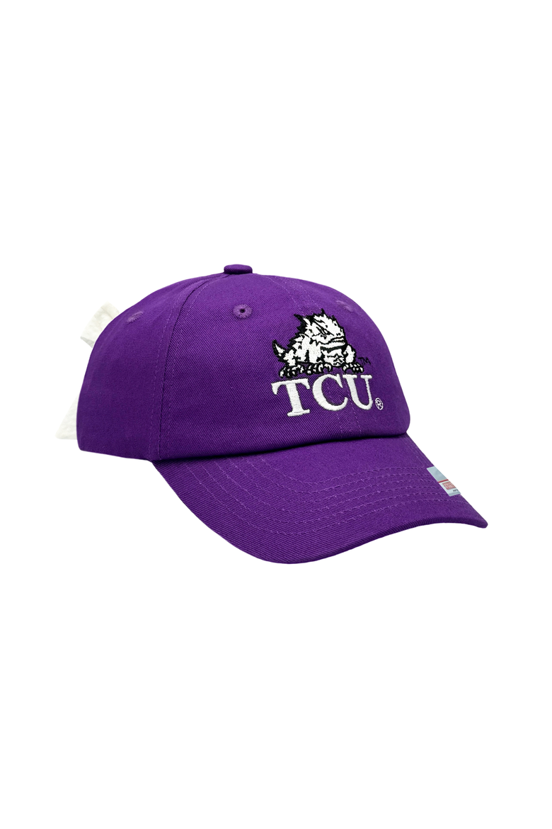 TCU Horned Frogs Bow Baseball Hat, Main, color, Purple