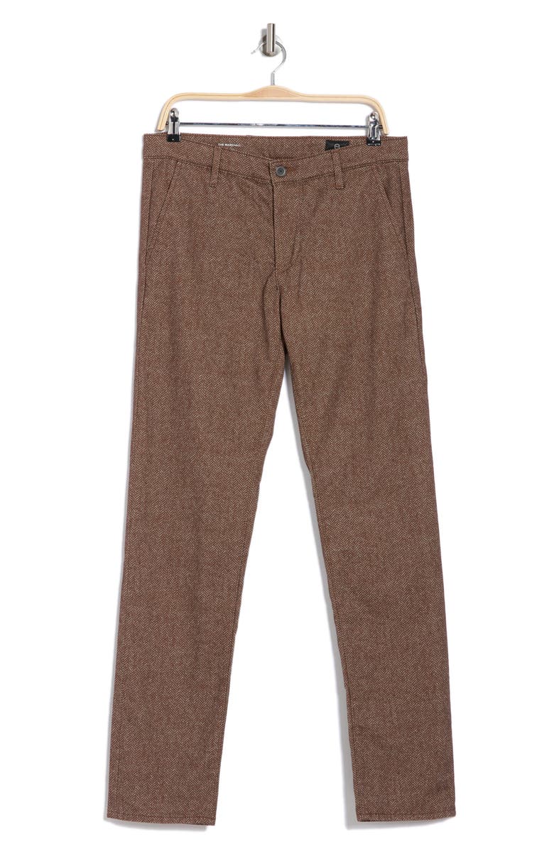 AG Marshall Flat Front Pants, Alternate, color, Civil Herringbone Dusty Auburn