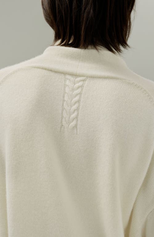 Lilysilk Cashmere Lounge Wrap Cardigan In White