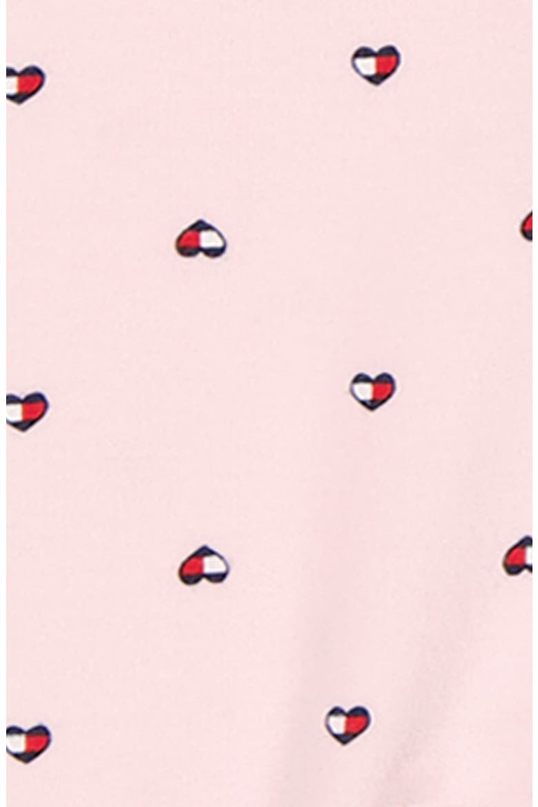 Tommy Heart Logo Footie, Alternate, color, DARK PINK