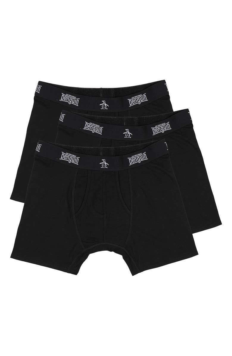Original Penguin 3-Pack Supersoft Boxer Briefs, Main, color, Black