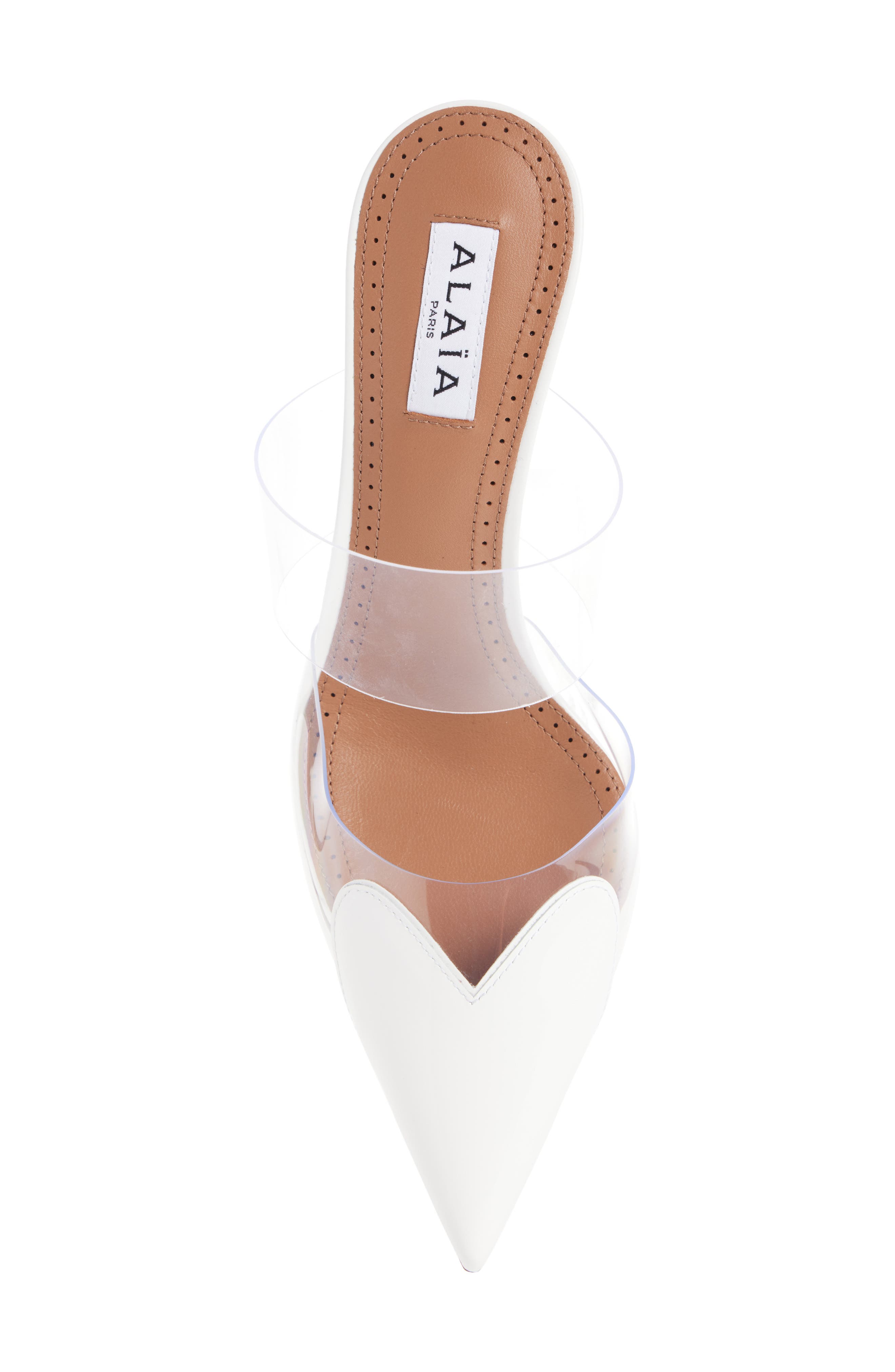 Heart Pointed Toe Wedge Mule, Alternate, color, BLANC OPTIQUE