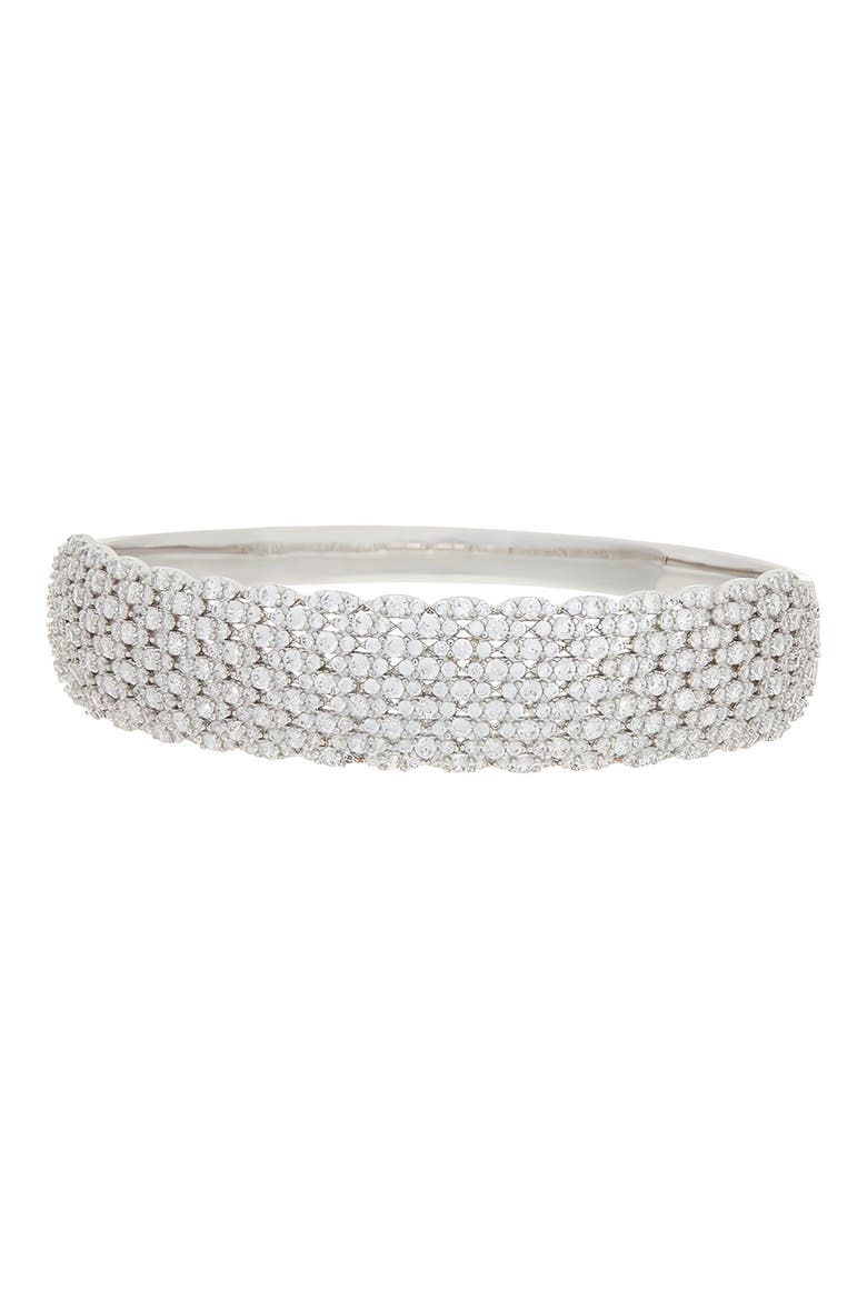 Cubic Zirconia Bangle Bracelet, Main, color, WHITE
