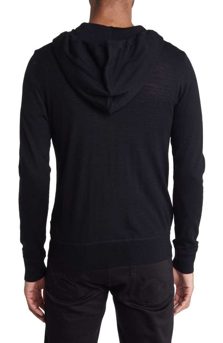 AllSaints Mode Slim Fit Merino Wool Zip Hoodie, Alternate, color,