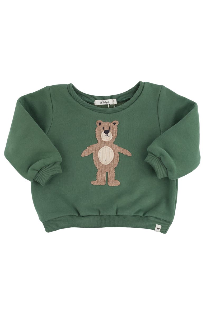 Shaggy Bear Applique Brooklyn Boxy-Toddler, Little Kid, Main, color, Spruce