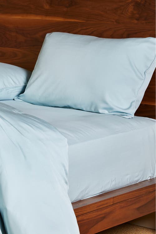 Bedvoyage Luxury 100% Viscose Cooling Fitted Sheet In Sky
