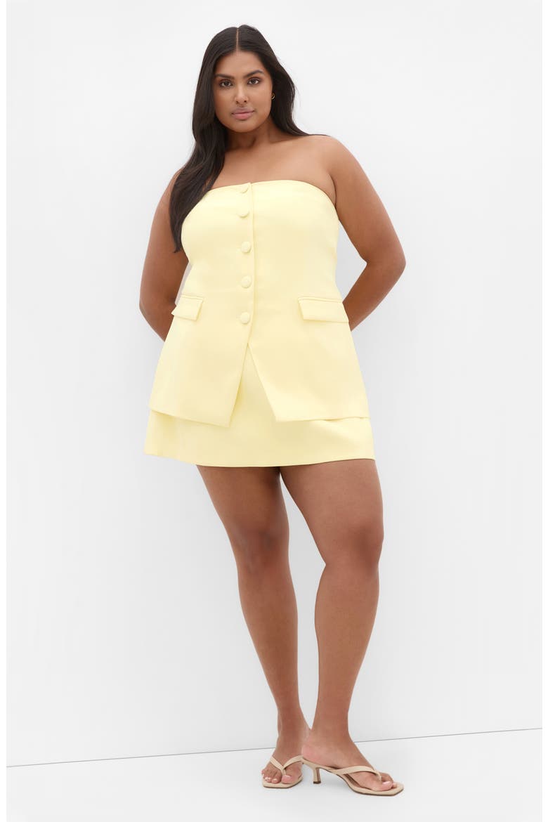 Leah Bustier Strapless Top, Alternate, color, LEMON DROP