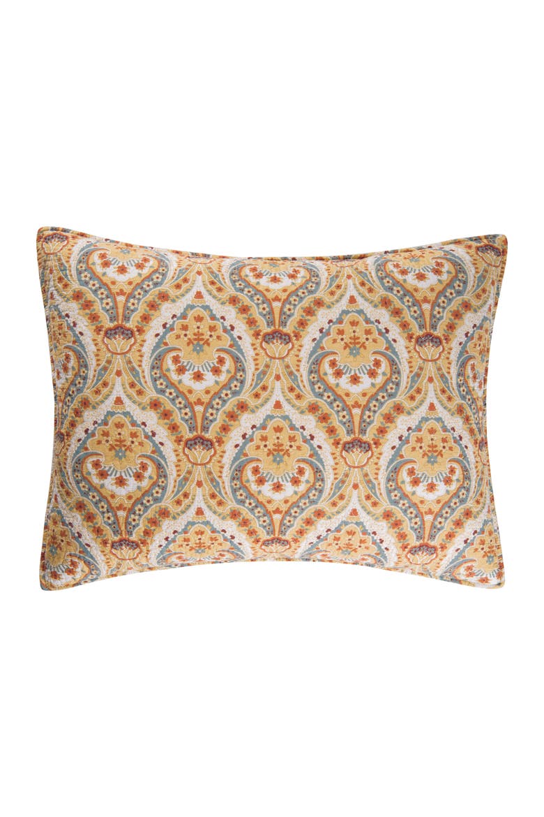 20" x 26" Mandalay Tan Blue Cotton Standard Sham - Machine Washable, Main, color, Brown
