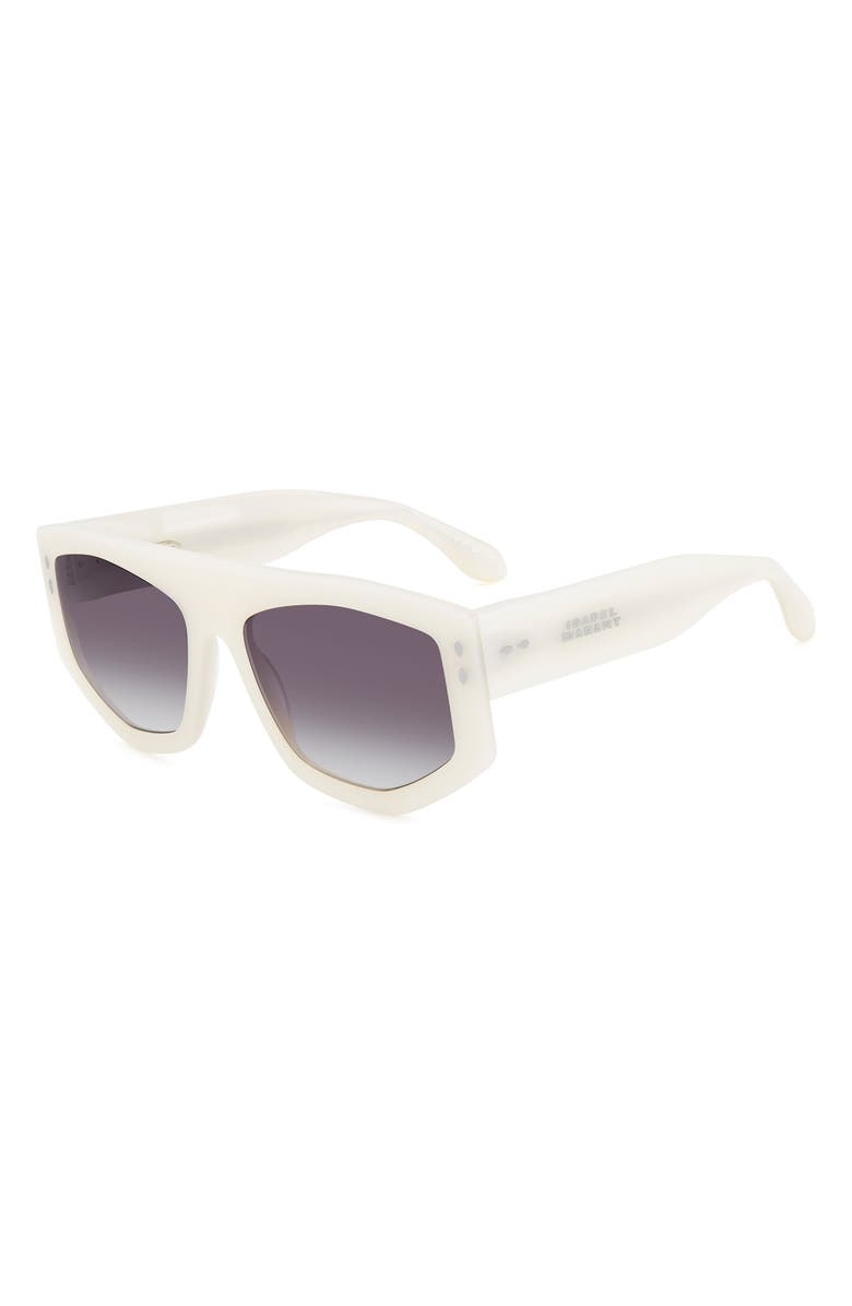 Isabel Marant 56mm Rectangular Sunglasses, Alternate, color, Pearled White
