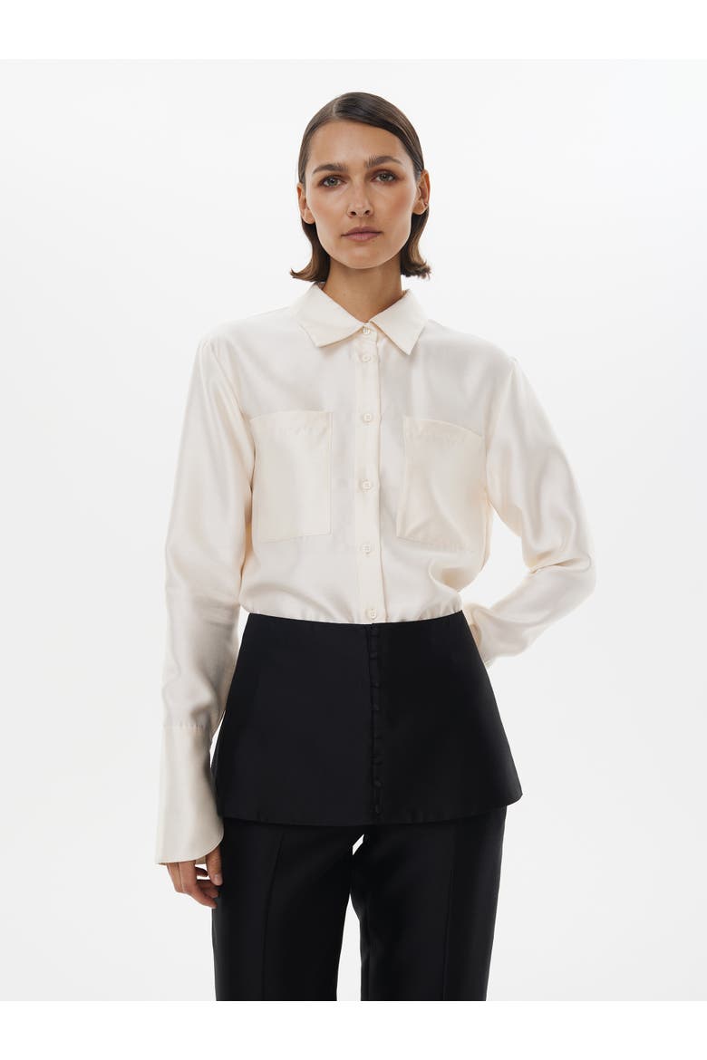 Silk-wool Mini Skirt, Alternate, color, Black