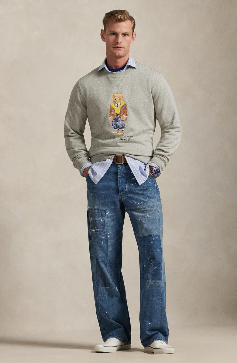 Polo Ralph Lauren Polo Bear Graphic Sweatshirt, Alternate, color, Loft Heather/ Heritage Bear