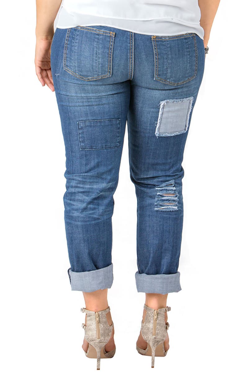 Standards & Practices Rip & Repair X-Boyfriend Jeans, Alternate, color, Repair