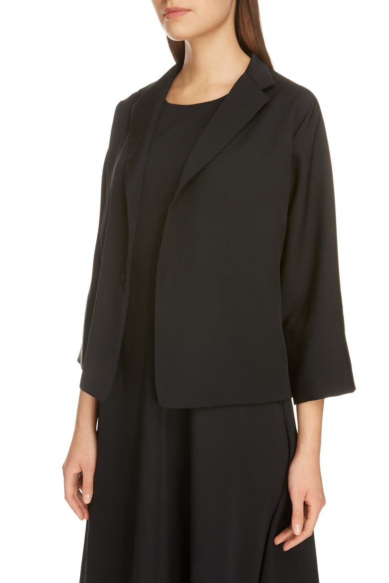 Wool Gabardine Jacket, Alternate, color, BLACK