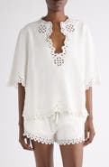 Isabel Marant Étoile Shana Eyelet Embroidered Cotton Tunic