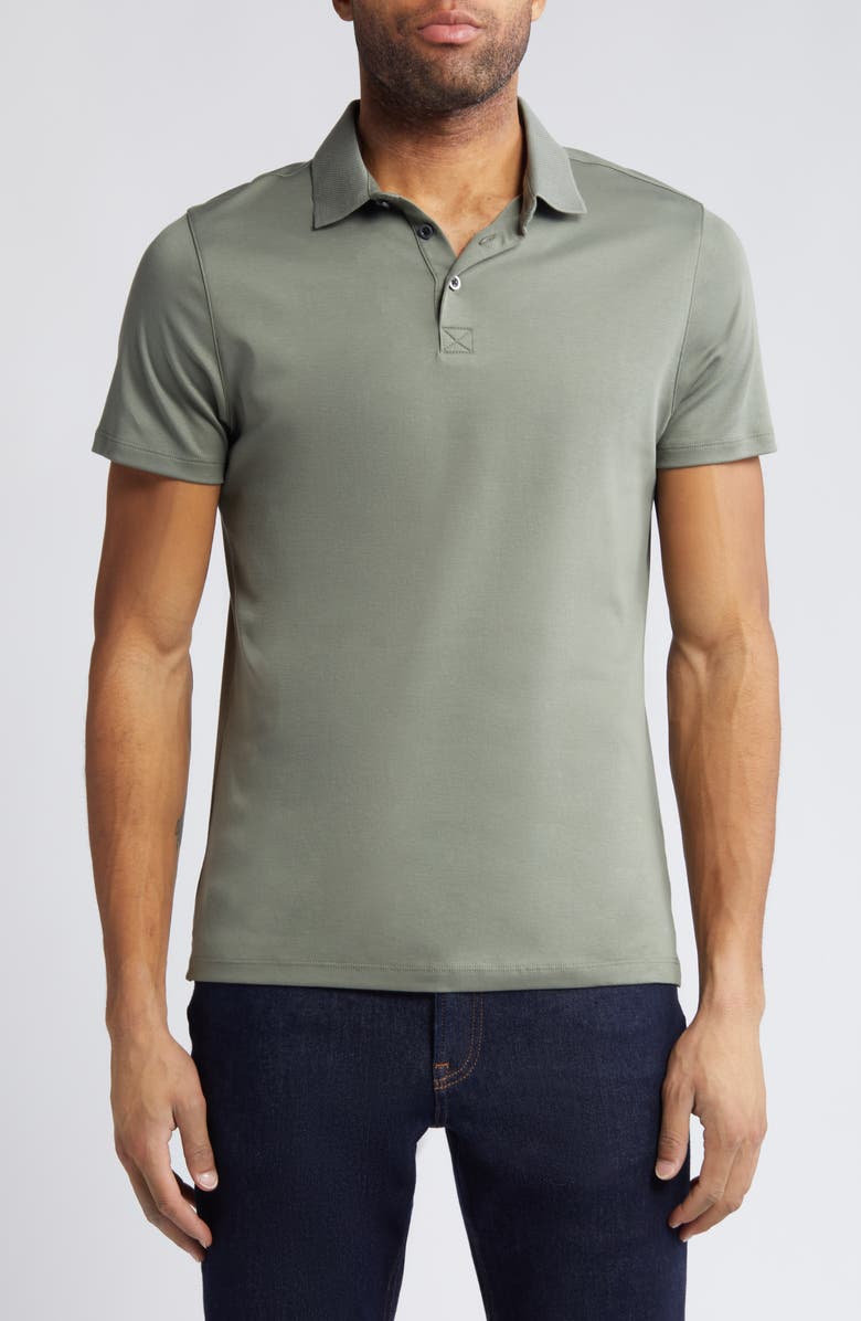 Robert Barakett Men's Georgia Pima Cotton Polo, Main, color, Mulled Basil