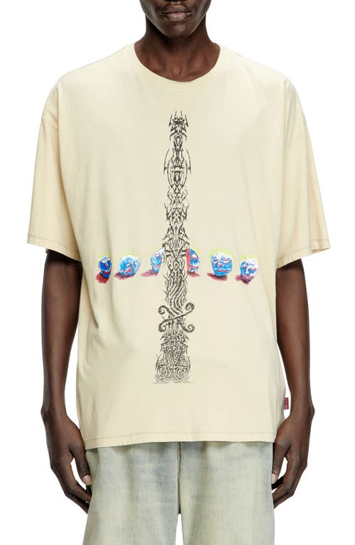 Diesel ® Relaxed Fit Cotton Graphic T-shirt In Gravel Grey