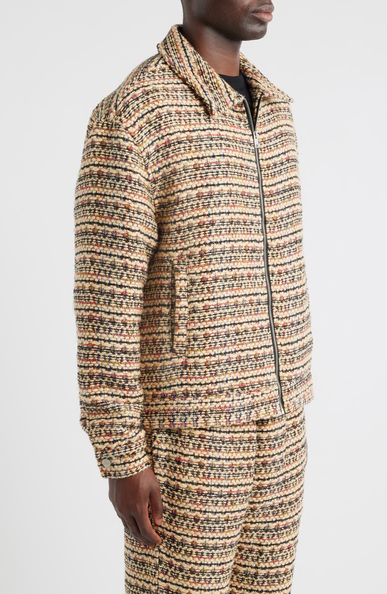 DIET STARTS MONDAY Tweed Zip Jacket, Alternate, color, Tan Multi
