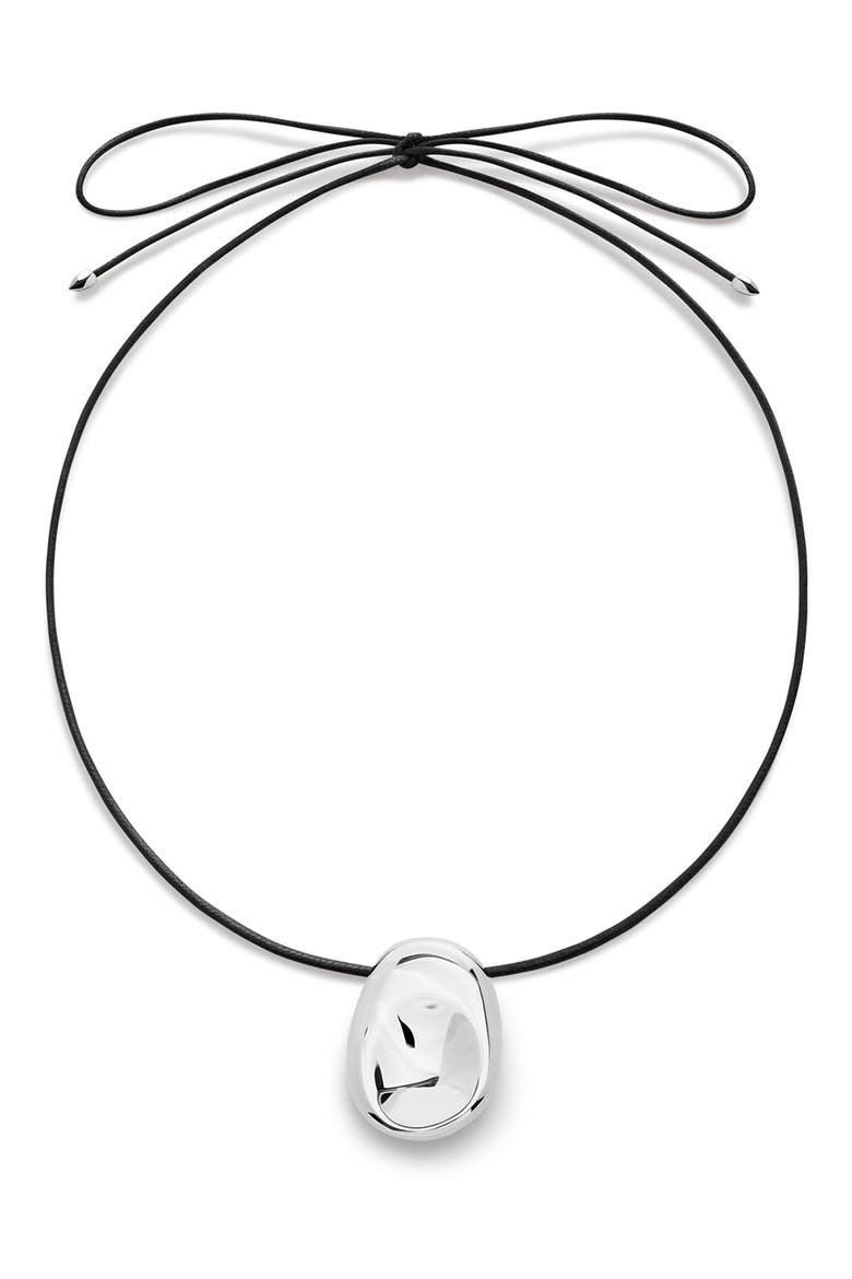 Aria Cord Necklace, Main, color, STERLING SILVER