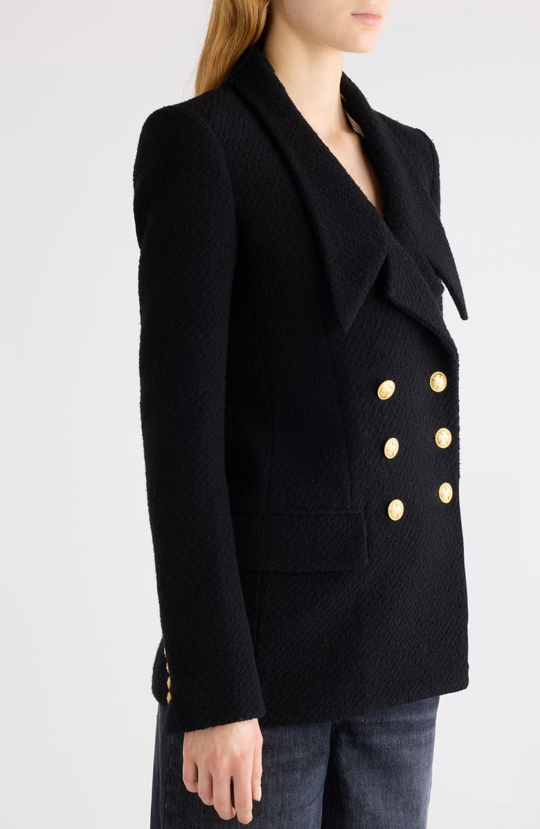 Chloé Wool Blend Bouclé Peacoat, Alternate, color, Black