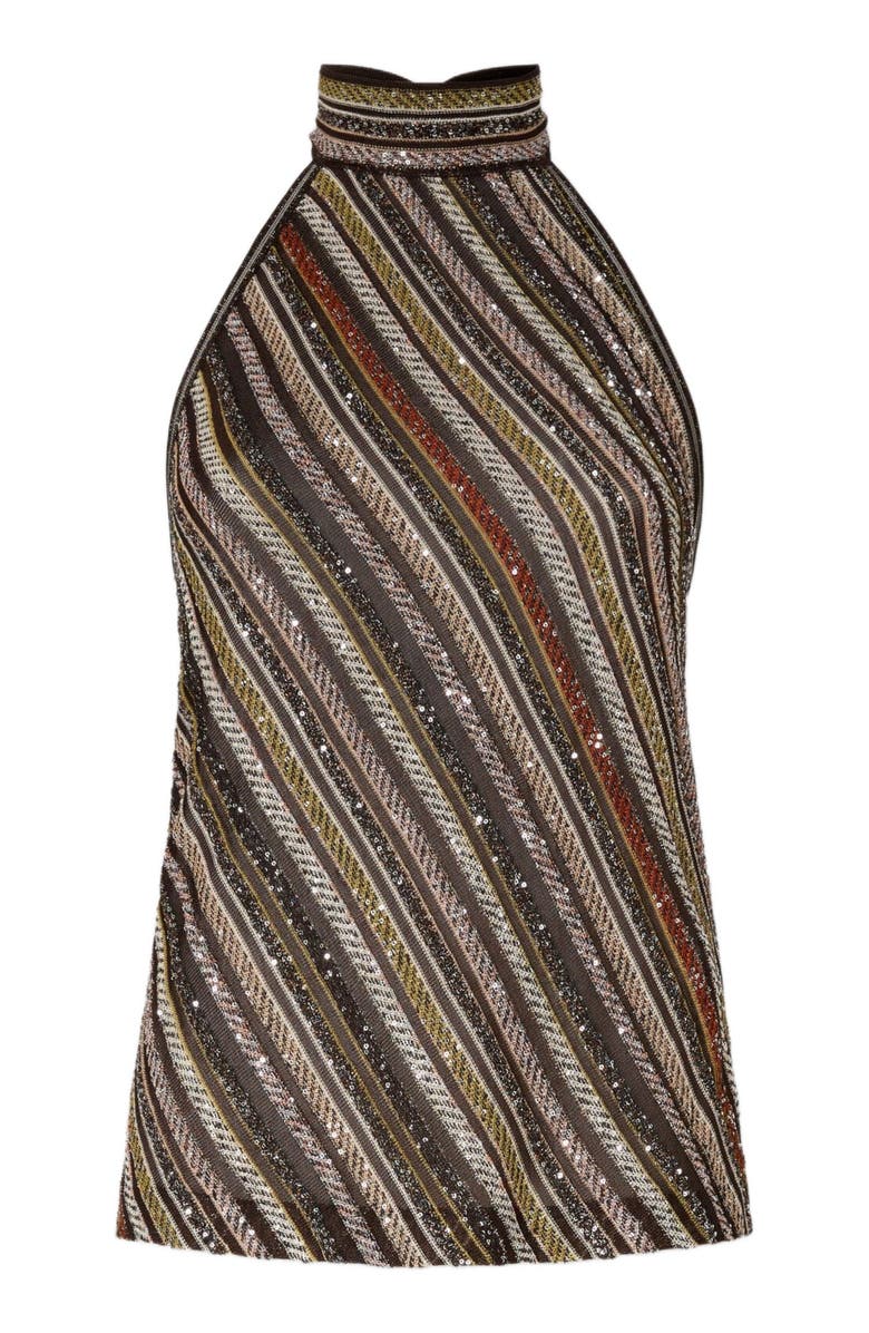 Missoni Halter Top In Herringbone Stripe Knit, Alternate, color, Multicoloured