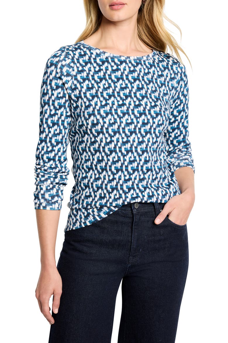 Print Top, Main, color, BLUE MULTI