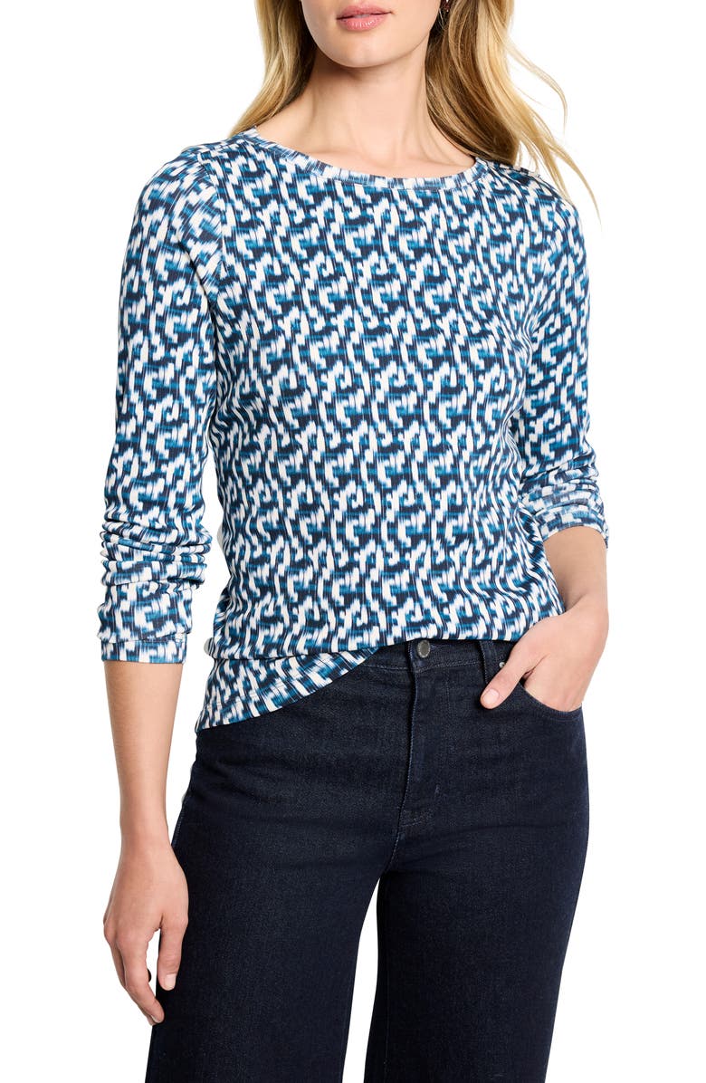 NZT by NIC+ZOE Print Top, Main, color, Blue Multi