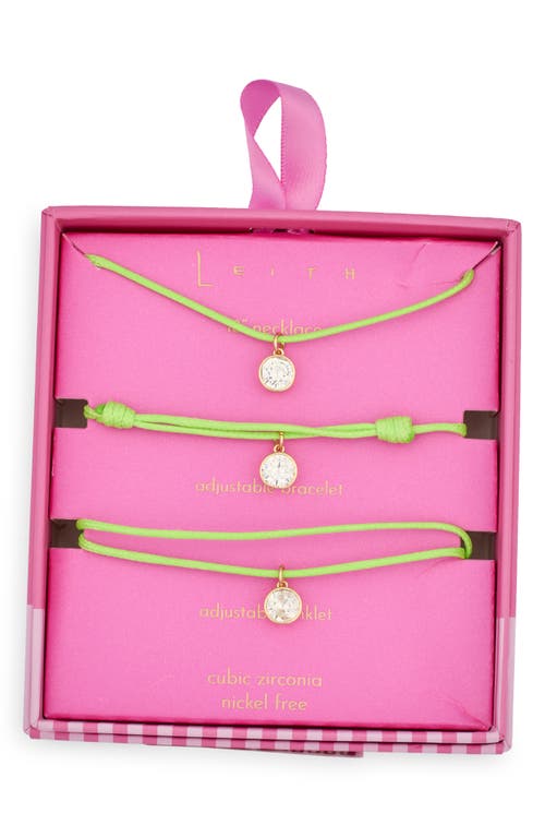 Leith Cubic Zirconia Cord Necklace, Bracelet & Anklet Set In Multi