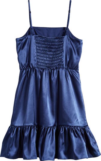 Kids' Ruffle Satin Dress