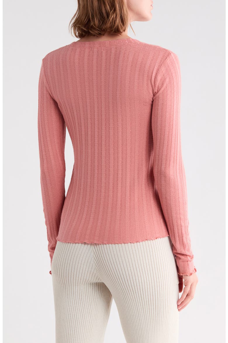 Long Sleeve Pointelle T-Shirt, Alternate, color, DESERT SAND