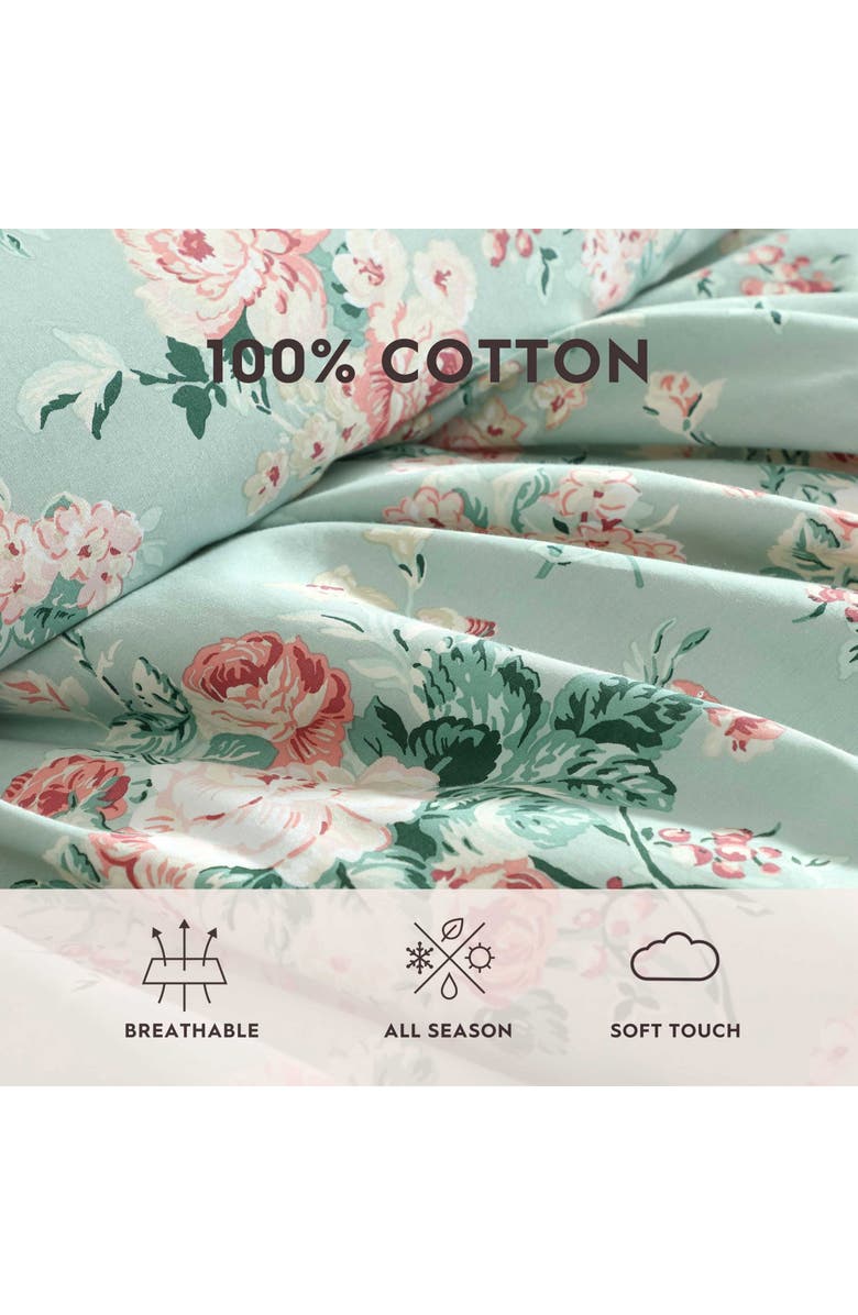 Laura Ashley Rosemoore Cotton Comforter Set, Alternate, color, Light-Pastel Green