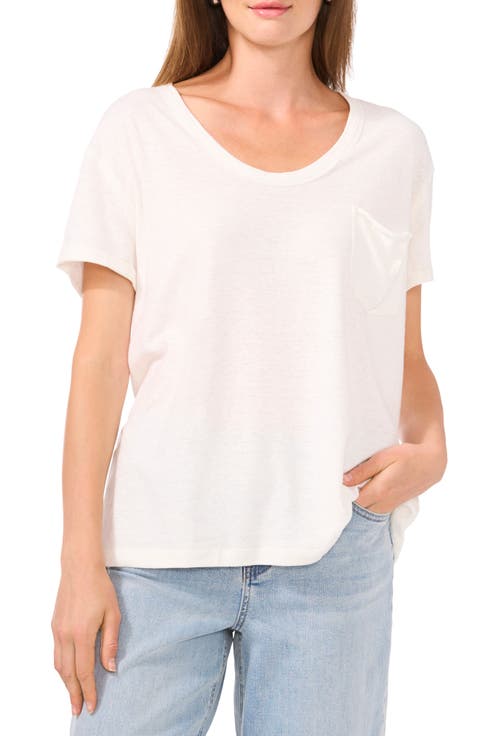 Linen Blend Slub Pocket T-Shirt