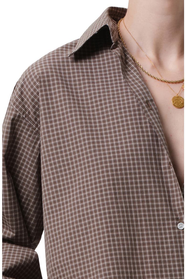 Ana Crop Long Sleeve Button-Up Shirt, Alternate, color, HRTAGE STRIPE