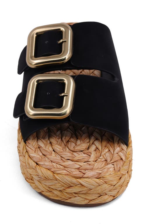 Shushop Billie Jute Slide Sandal In Black