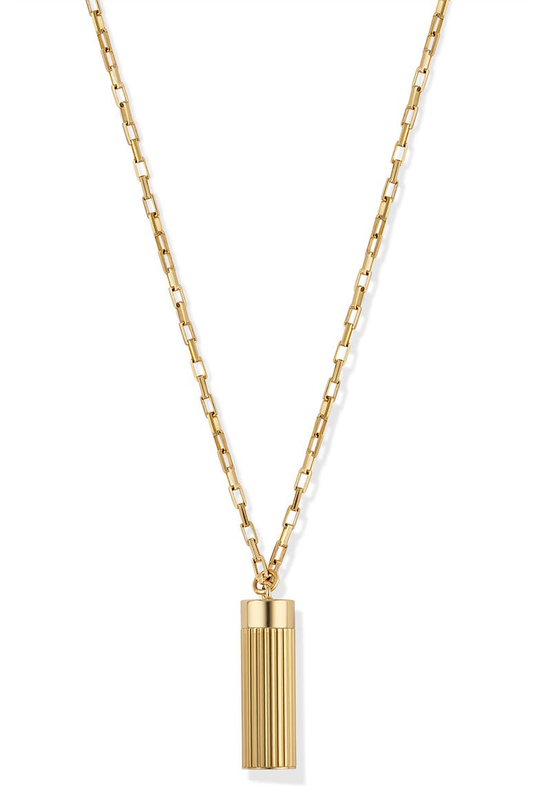 Matchbox Vile Necklace, Alternate, color, BRASS