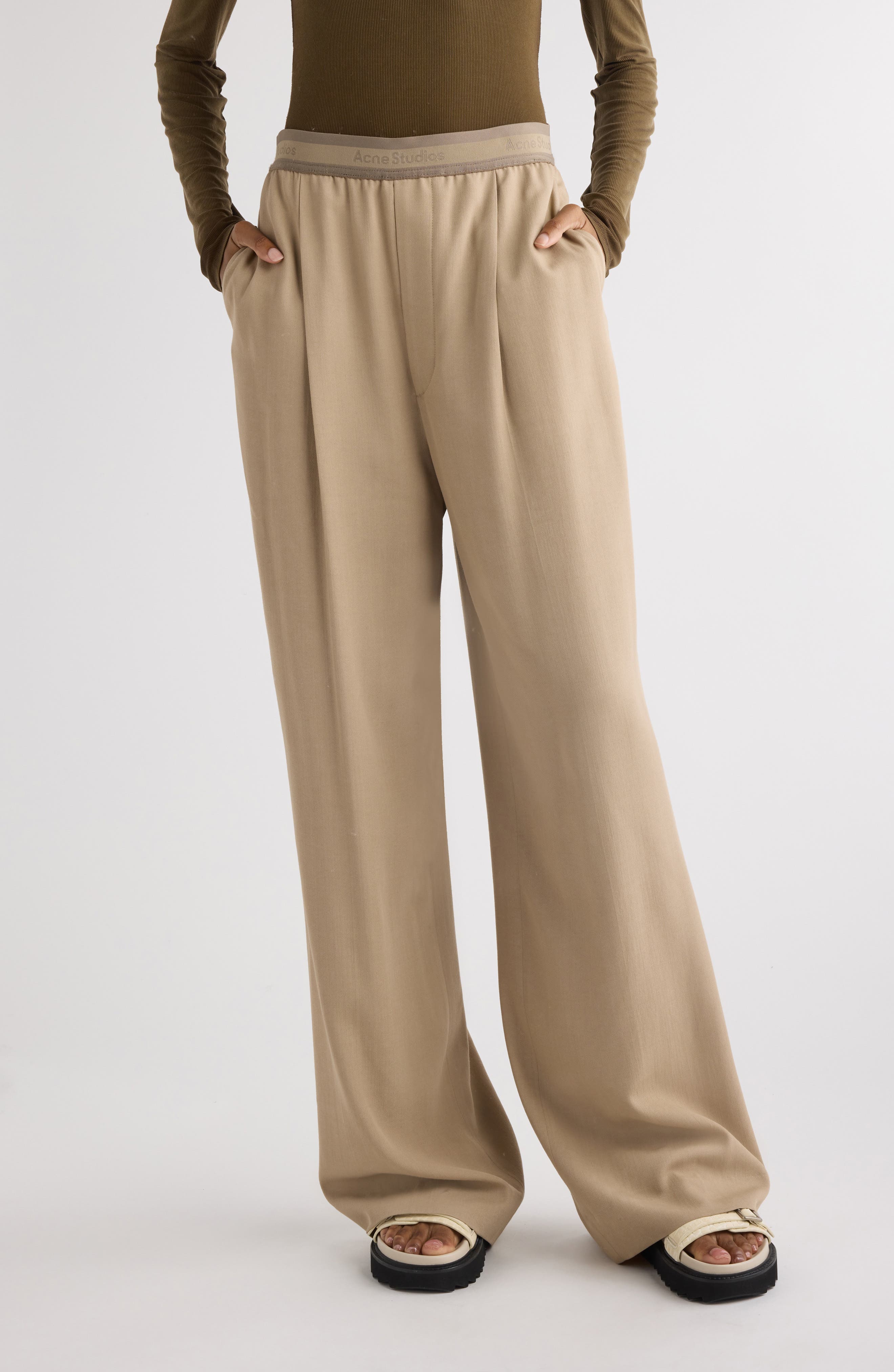 Women's Beige High-Waisted Pants \u0026 Leggings