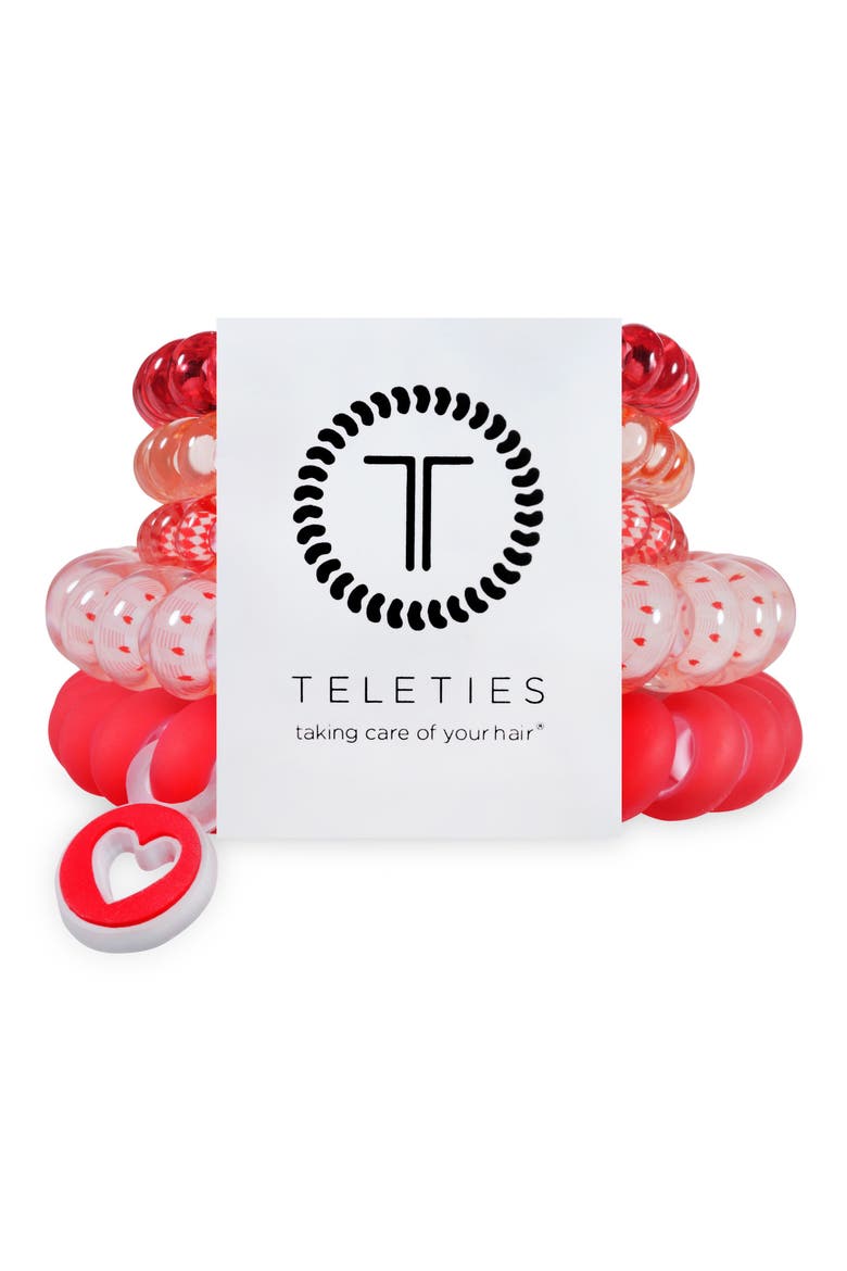 Set of 5 Coil Hair Ties, Main, color, SOUL MATE