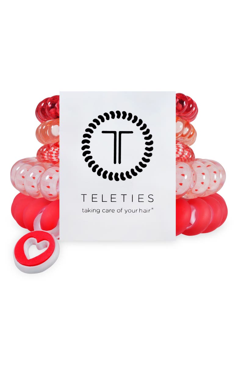 TELETIES Set of 5 Coil Hair Ties, Main, color, Soul Mate