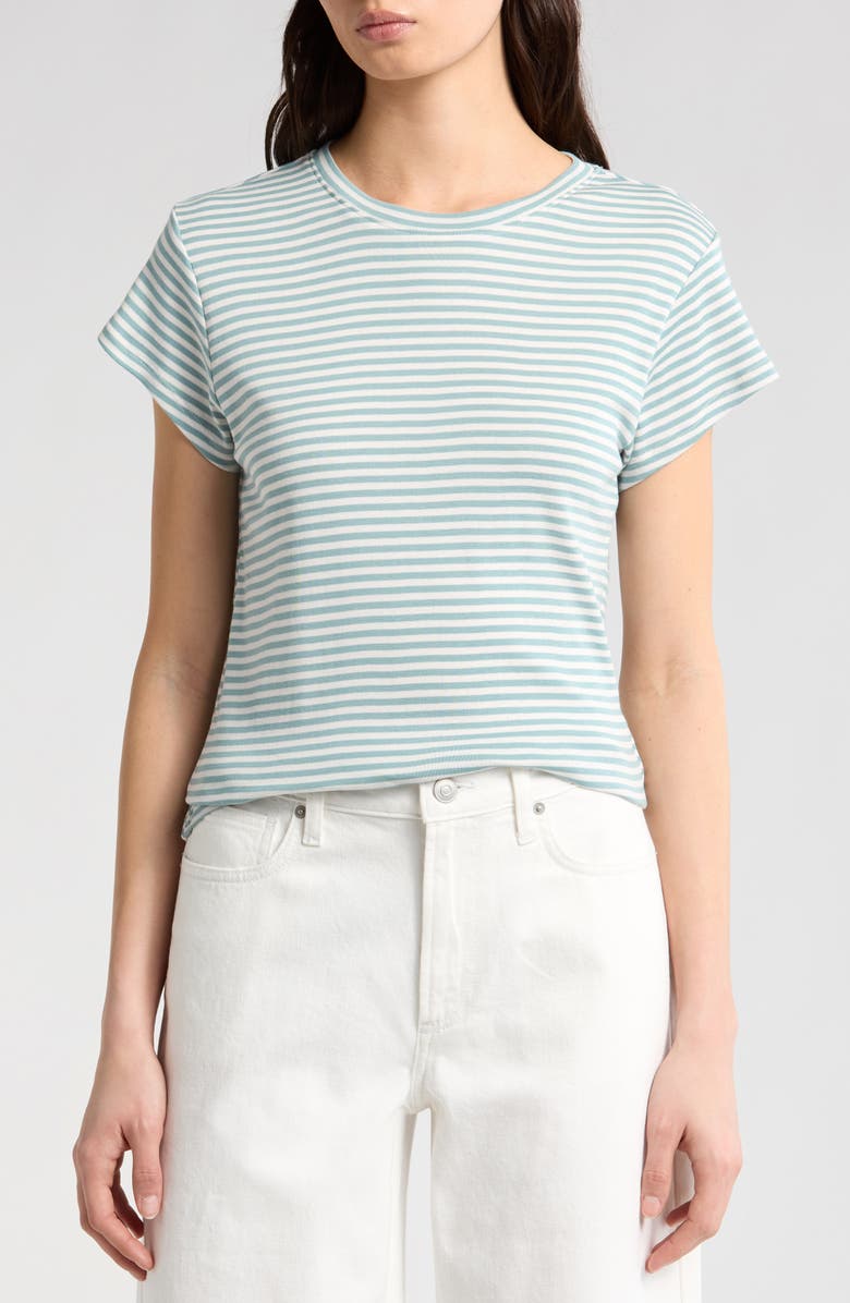Splendid Faye Stripe T-Shirt, Main, color, Mineral/ White