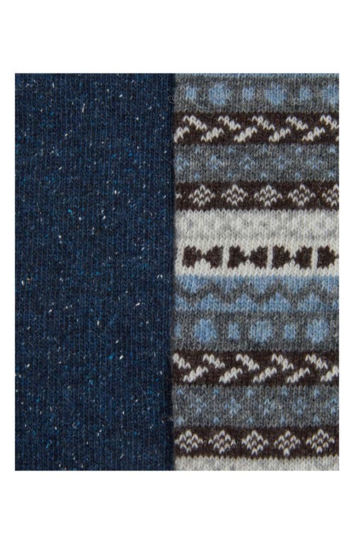 Barbour Assorted 2-pack Neppy & Fair Isle Wool Blend Socks In Blue
